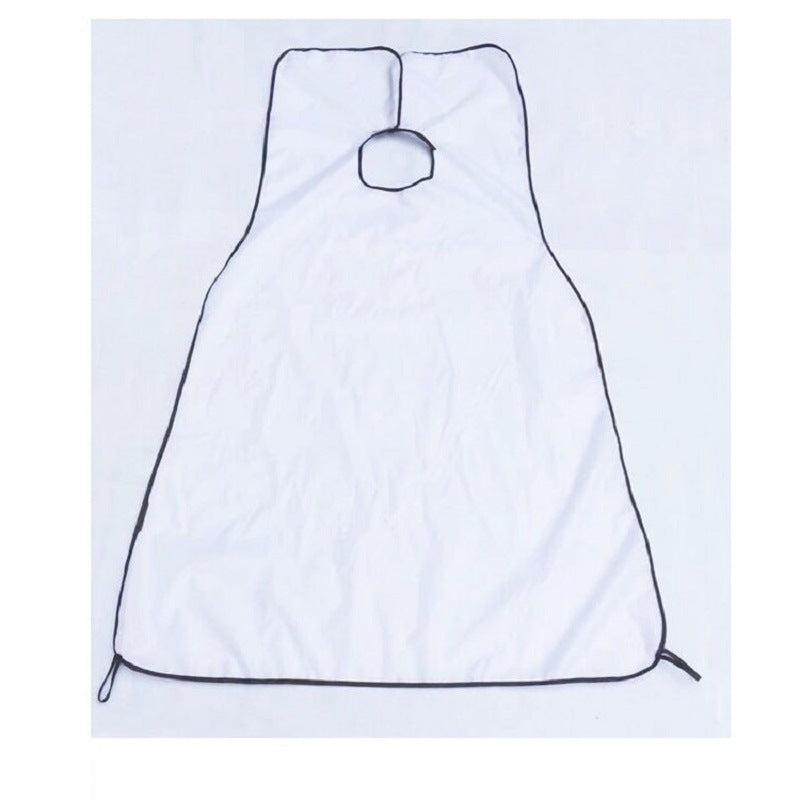 White waterproof grooming cloth cape with neck opening