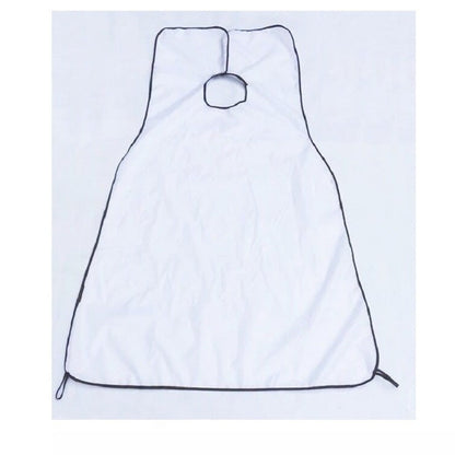 White waterproof grooming cloth cape with neck opening