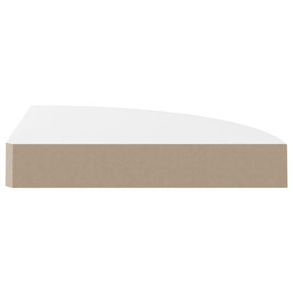 Corner Shelf Set of 2 High gloss white Honeycomb MDF, metal