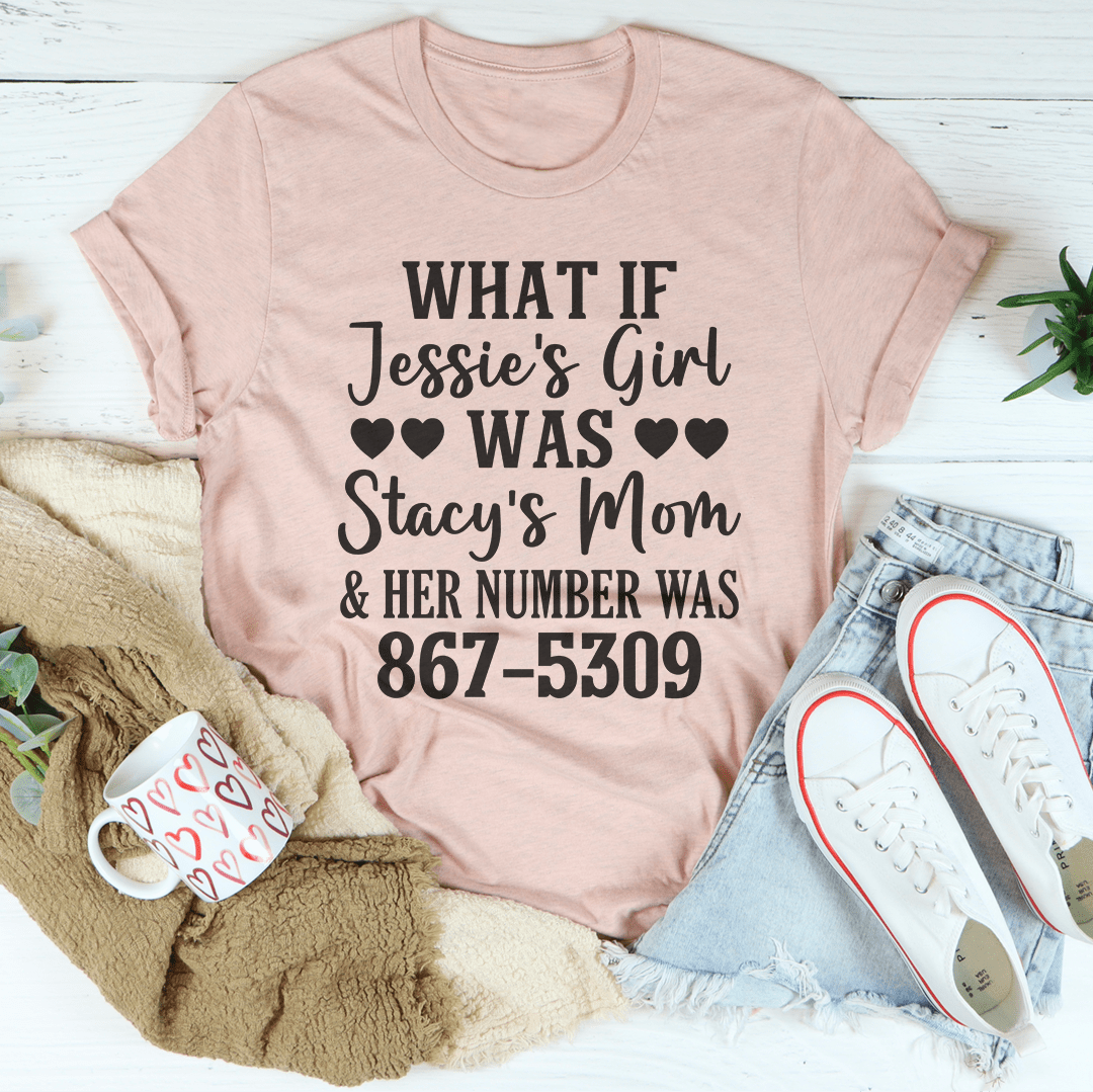 Mauve crew-neck T-shirt with vintage-style slogan graphic on the front