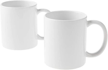 Beveled Blank, Ceramic-Coated, Dishwasher & Microwave Safe Mug to Decorate, Mug Press & Infusible Ink Compatible,12 Oz Sublimation, Ideal for Crafts and Printing, 2 Count, White