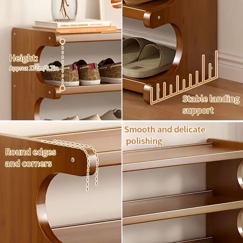 5/6-layer practical storage rack, shoe rack, space-saving design, multi-layer independent storage rack, wood grain finish, easy to assemble, self-supporting cubic shoe storage rack, storage rack, sui