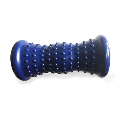 Blue foot massager roller with raised nubs for massaging feet