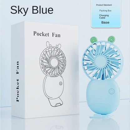 USB mini fan cartoon handheld fan portable desktop charging home electric fan gift