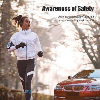 Sport Wireless Bone Conduction Earphones – Open-Ear Safety Design, IPX6 Sweat-proof, 8 Hrs Call