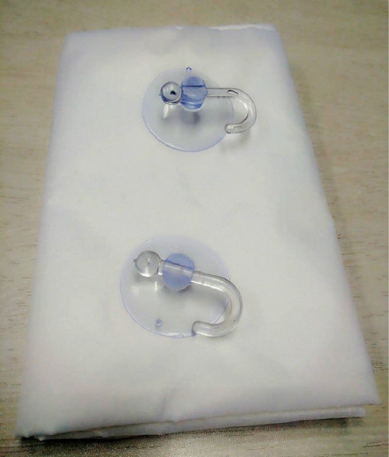 White waterproof grooming cloth with two mirror suction cups