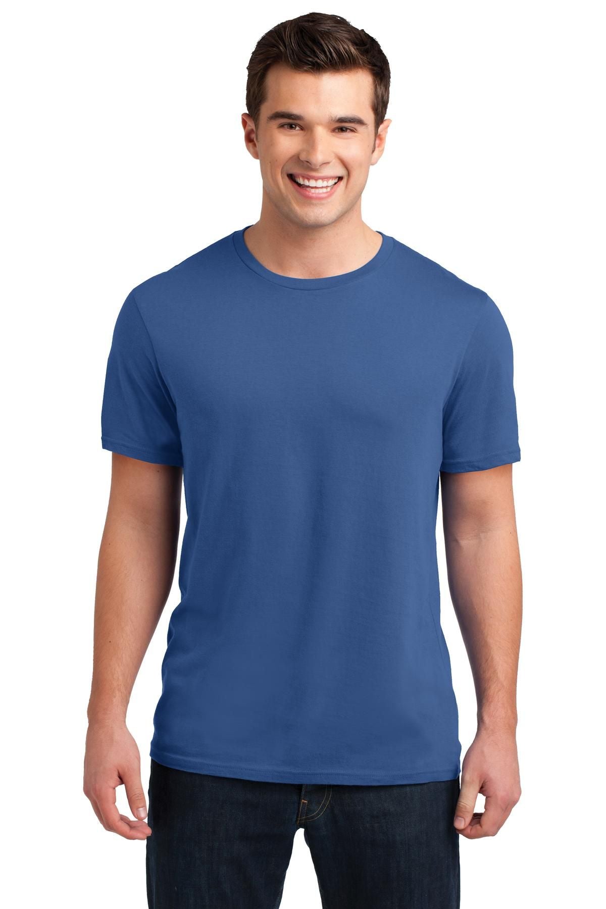 Men's crew-neck soft-wash T-shirt in medium blue