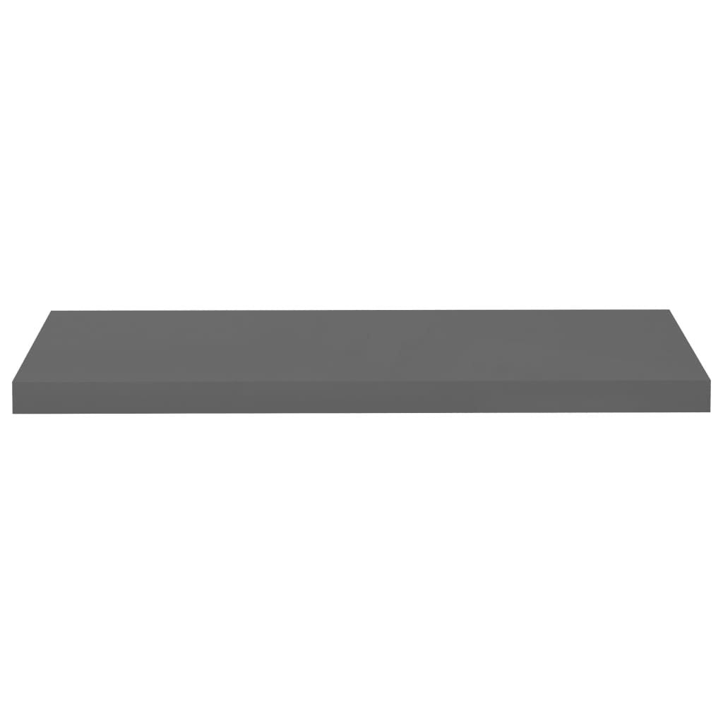 Wall Shelf Set of 2 High gloss grey Honeycomb MDF, metal frame