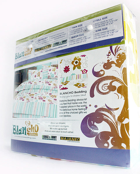 Twin-size mini comforter set box with leaf and floral print bedding design