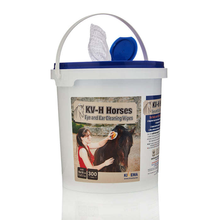 Horse eye and ear cleaning wipes bucket with handle, 300 wipes