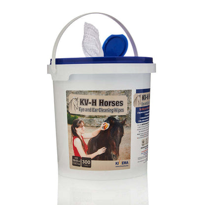 Horse eye and ear cleaning wipes bucket with handle, 300 wipes