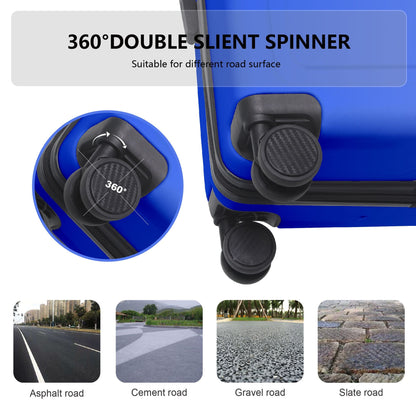 Luggage Sets ABS Hardshell 3pcs Luggage, Lightweight Durable Suitcase sets Spinner Wheels Suitcase 20''24''28'' (BLUE)