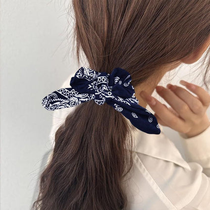 Hair Bow Scrunchy Hair Ties for Girls Ponytail Holders for Women Bunny Ear Scrunchies 3Pcs