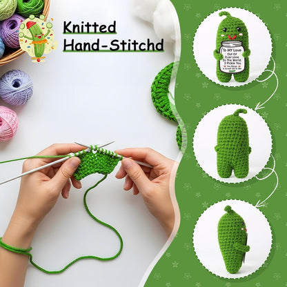 I Love You Gifts for Her Him, Birthday Christmas Gifts for Boyfriend Girlfriend, Wife, Husband, Couple, Romantic Gifts Anniversary Gifts for Women Men, Valentine's Day Gifts Handmade Crochet Pickle