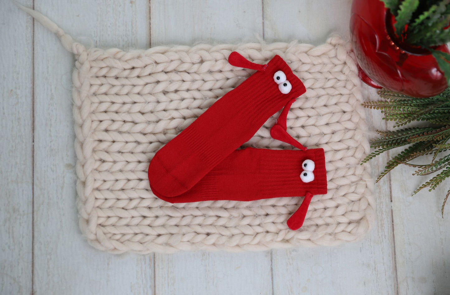 Couple Socks with Magnetic Hands 2 Pairs Magnetic Socks Funny Gifts For Valentines Day