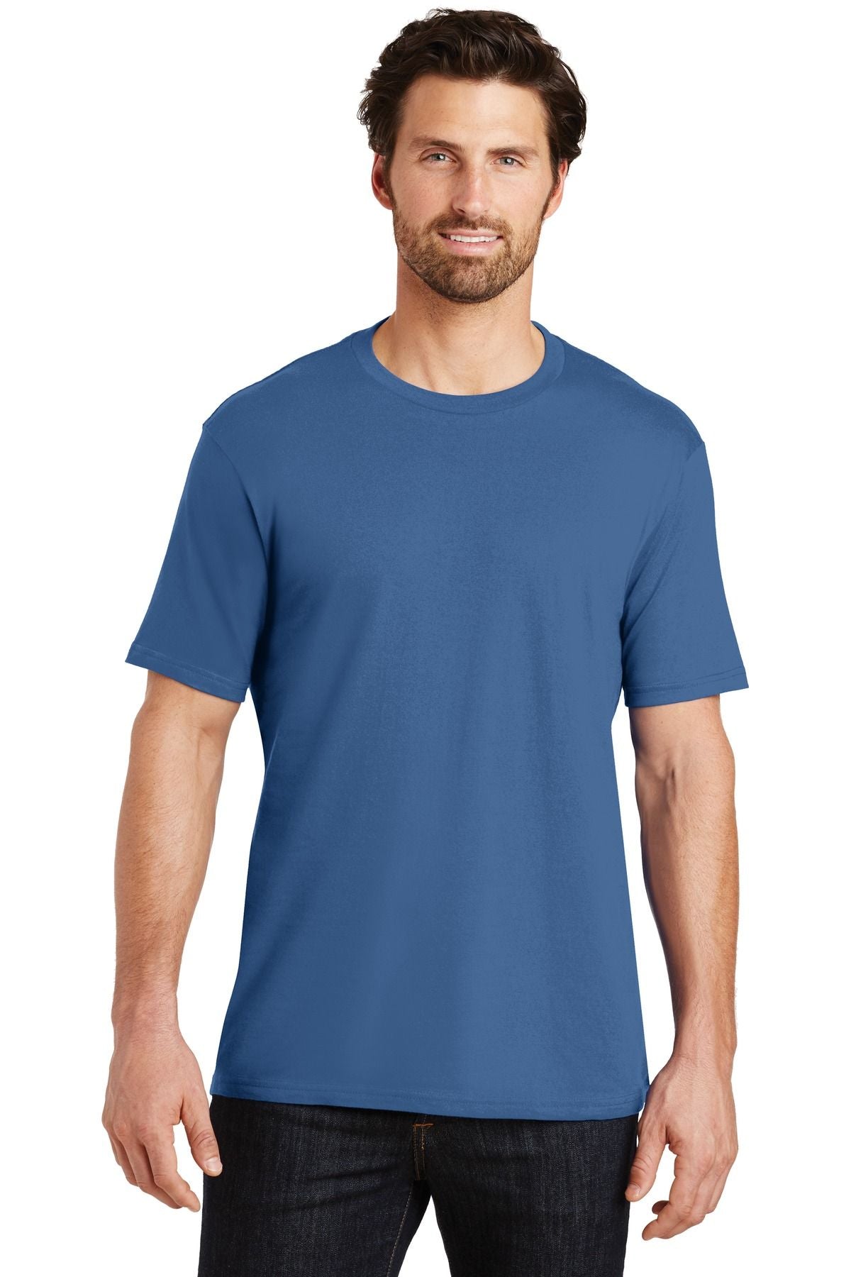 Men's crew-neck weight tee, medium blue