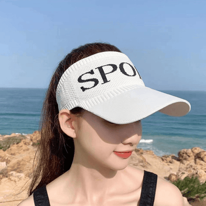 UPF50+ Wide Brim Sun Visor Hat - Rollable Foldable UV Protection Sun Hat, Adjustable Empty Top Sun Cap for Women, Outdoor Travel Beach Hiking Headwear