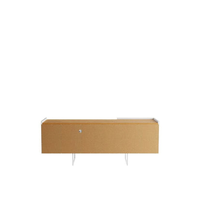Cinnamon-toned back panel with mounting hole for TV stand