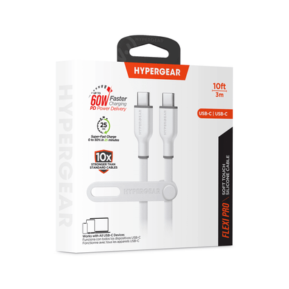 HyperGear Flexi PRO USB-C to USB-C Cable 10ft Black