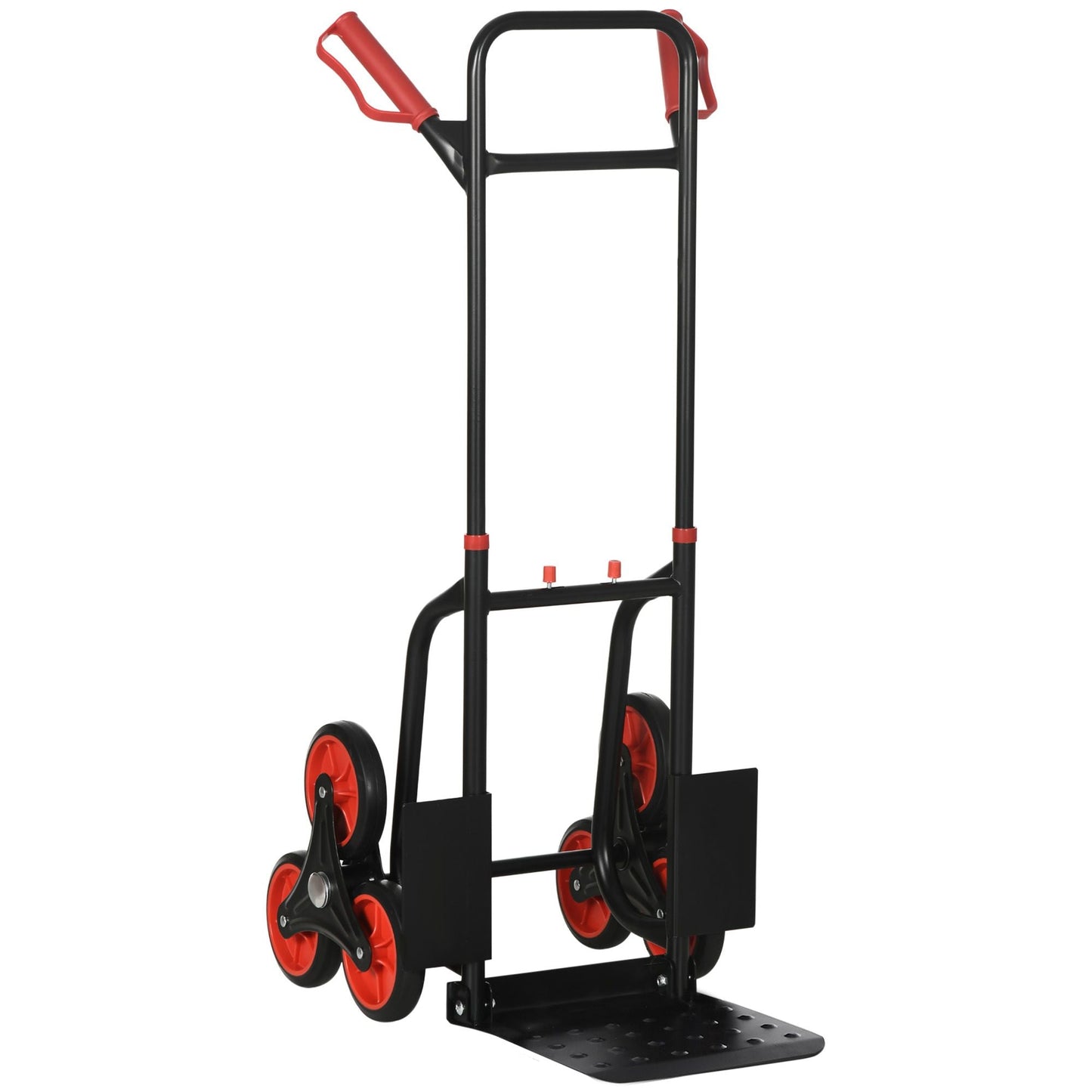 Stair Conqueror: 6-Wheel Foldable Steel Hand Truck, 330lbs Load Capacity for Effortless Climbing