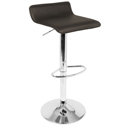 Spyra-Ale Contemporary Adjustable Bar Set in Chrome Metal, Clear Acrylic with Light Up Tabletop, and Brown PVC by - 3 Piece