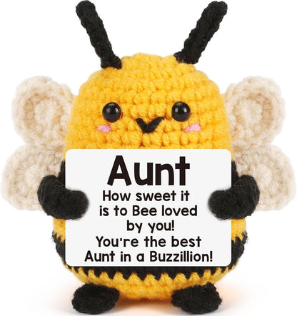 Emotional Valentines Bee Gifts for Aunt Auntie, from Niece Nephew, Aunt Gift for Christmas, Birthday, Auntie Mothers Day, Christmas - Handmade Crochet Bee for Easter Basket Essentials