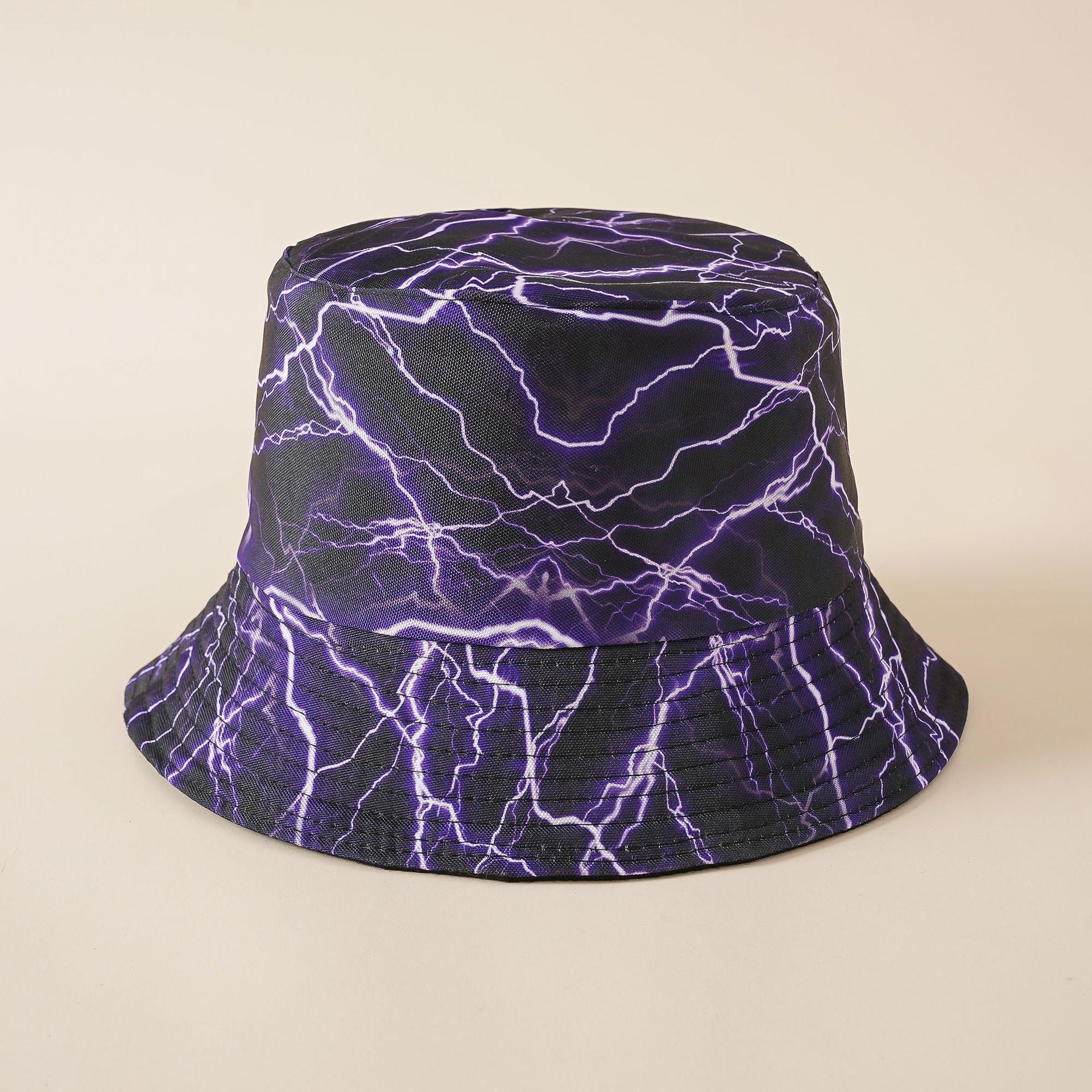 Purple lightning bucket hat, wide brim, breathable sun hat
