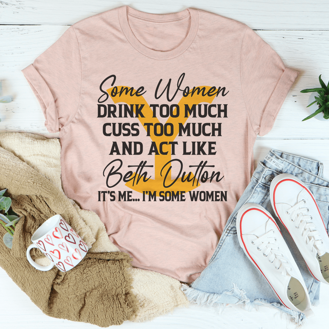 Women’s graphic T-shirt in mauve pink with bold front quote text
