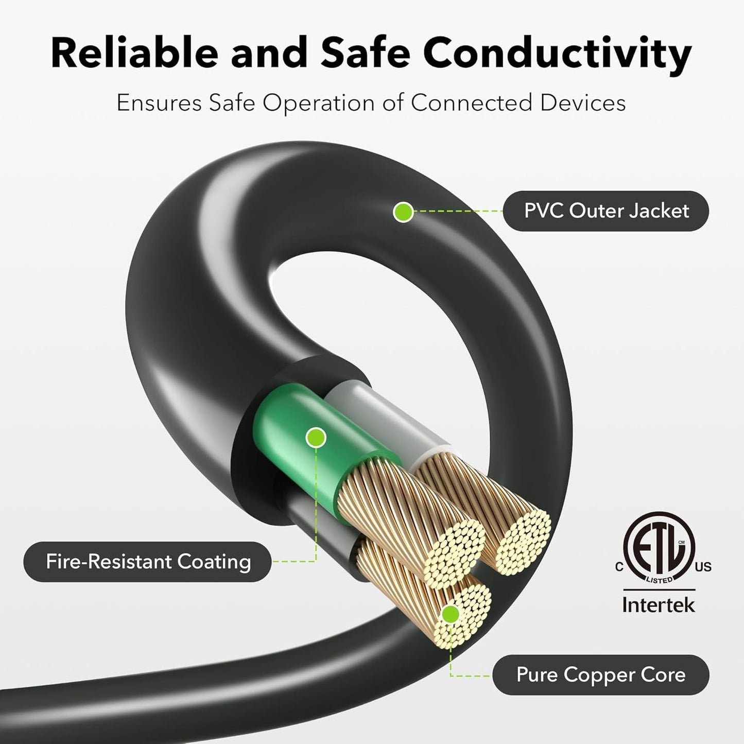 2 Pack Outdoor Extension Cord Set is Ideal for Holiday Yard Decorations and Garden Equipment. with Three outlets You can Plug in Loads up to a Total of 13amps/1625watts. (Black, 10ft)