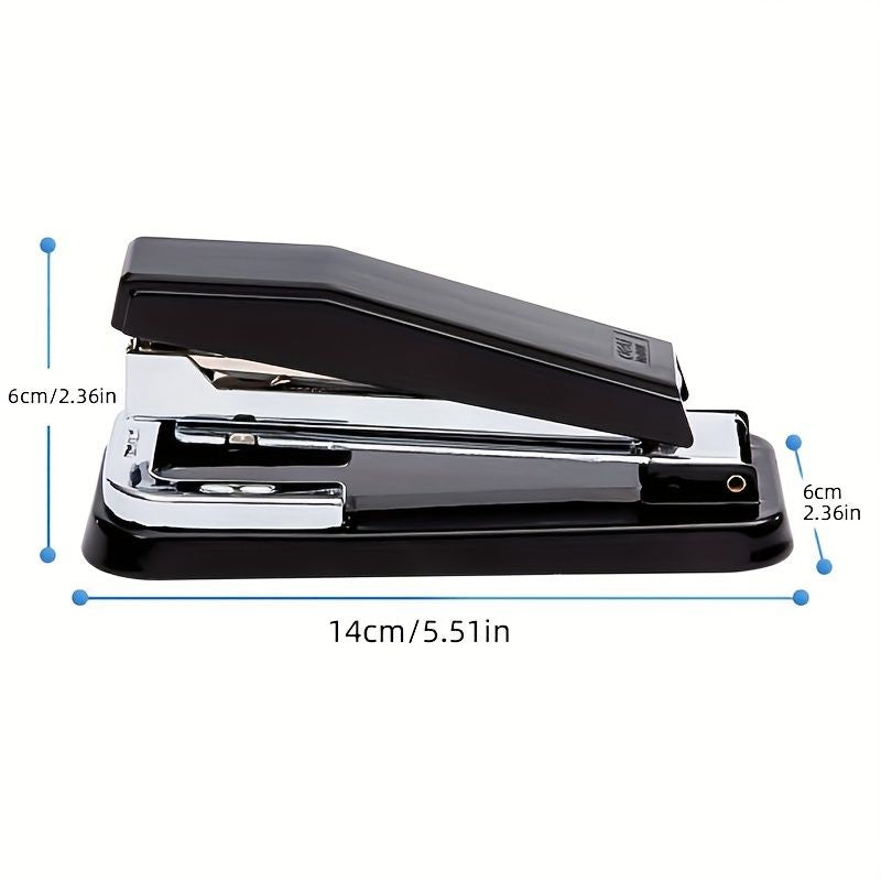 1 Piece 360° Rotatable Stapler, Black Non-slip Desktop Stapler, Can Bind 50 Staples, Bind 25 Sheets Of Paper, For Office, School Booklet Or Book Binding, Paper Binding