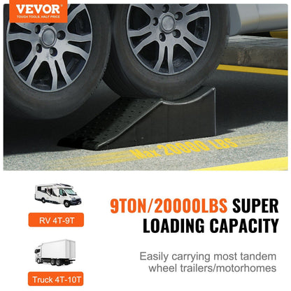 Vehicle Ramp, Single Unit Auto Service Ramp, 20000 lbs/9 ton Load Limit, 5.5" Elevation Auto Ramp, Robust Tire Ramp for Routine Car Care and Vehicle Upkeep