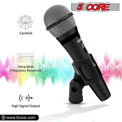 5 Core Microphone XLR Dynamic Mic Karaoke Singing Handheld Microfono Wired Professional Unidirectional 1/4 Plug In Cord Connection for Vocal DJ Music - PM 600
