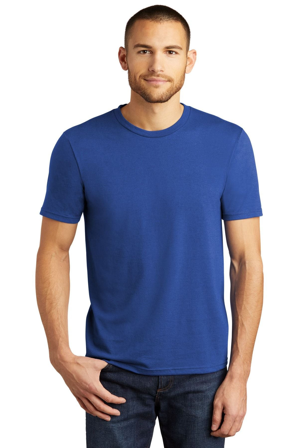 Men's crewneck T-shirt, royal blue short-sleeve tee
