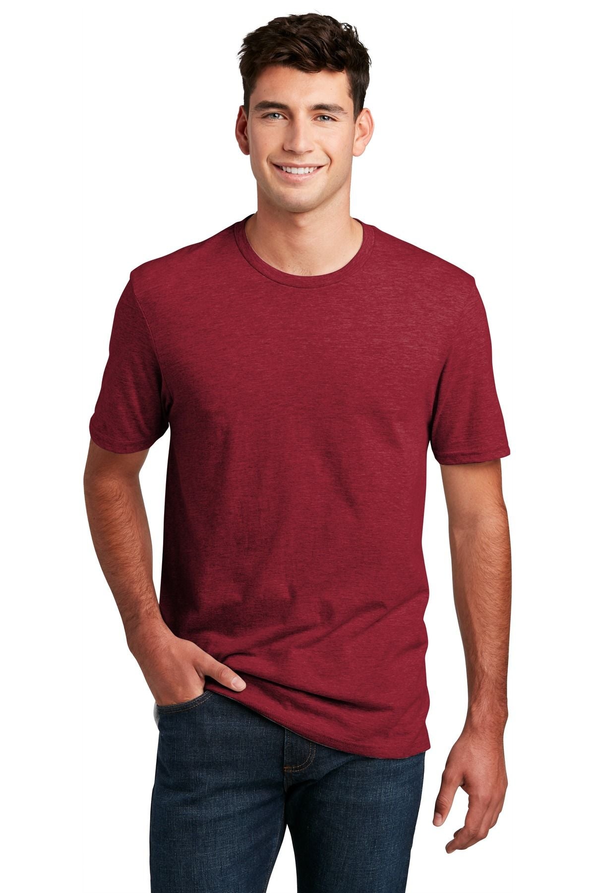 Red heather crewneck t-shirt, short-sleeve with relaxed fit