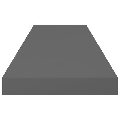 Wall Shelf Set of 2 High gloss grey Honeycomb MDF, metal frame