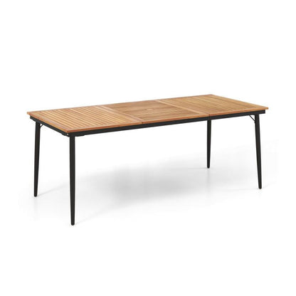 79" Acacia Wood Outdoor Dining Table for 8 with 1.9" Umbrella Hole