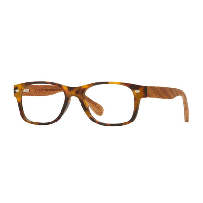 Brown tortoiseshell reading glasses with rectangular lenses