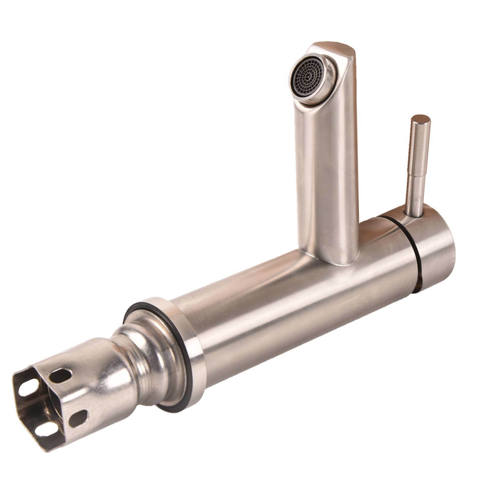 Stainless steel kitchen faucet valve assembly with sprayer outlet and aerator head