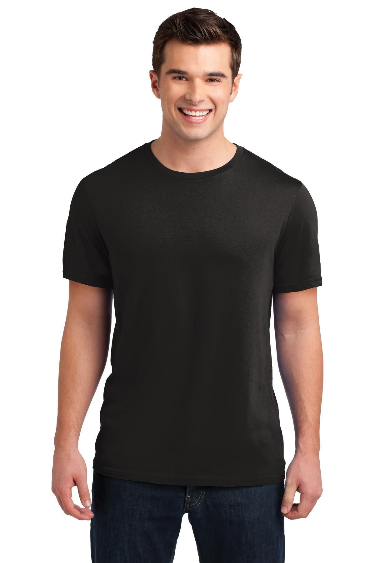 Black soft-wash crew neck T-shirt with short sleeves and ribbed collar