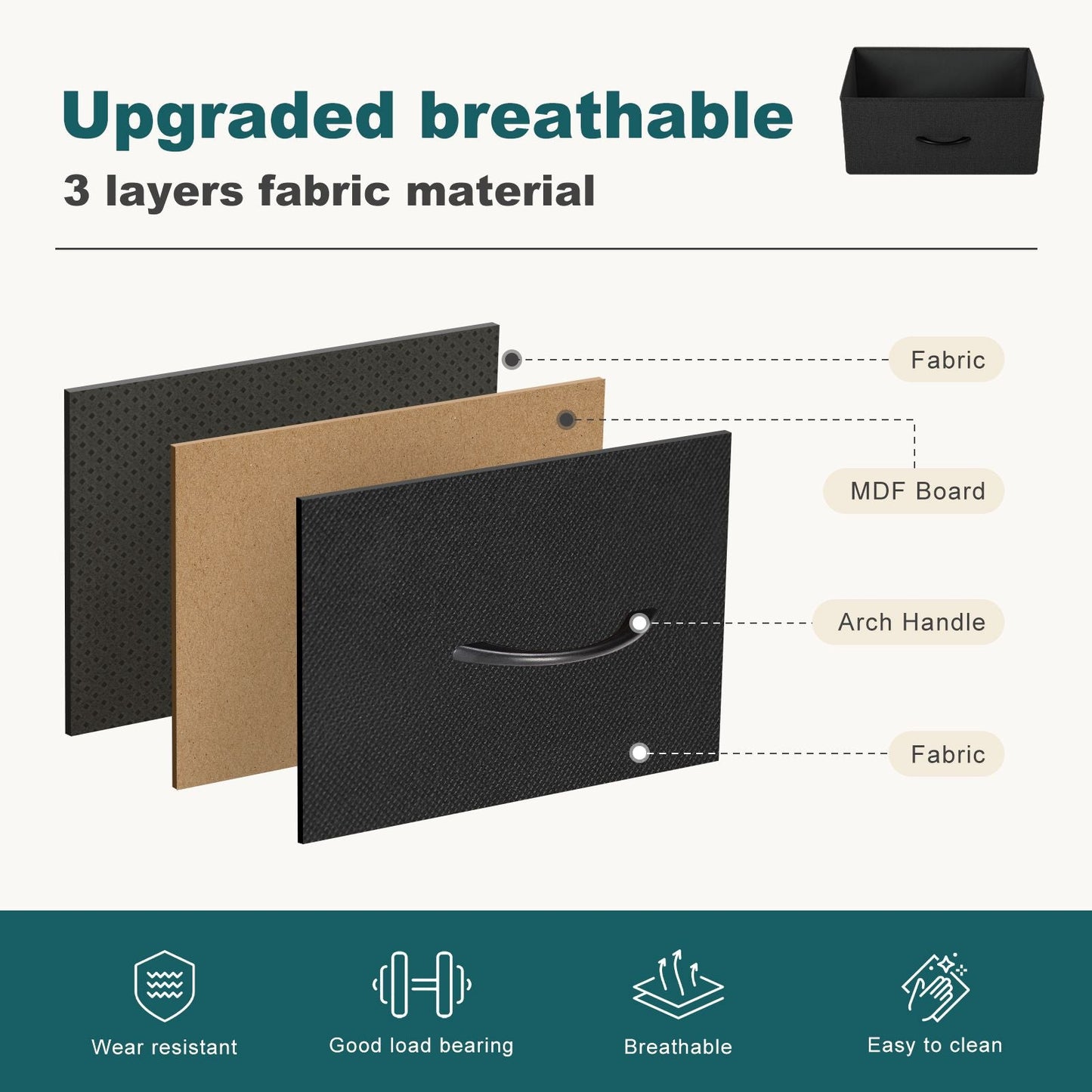 Dresser for Bedroom 6 Drawers Wide Fabric Storage Units Chest of Drawers for Bedroom with Metal Frame and Wooden Top for TV