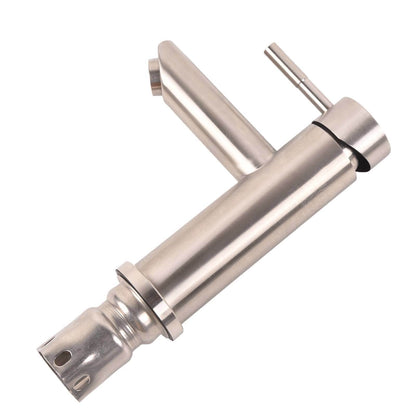 Stainless steel kitchen sink faucet spout with pull-down sprayer nozzle and tube