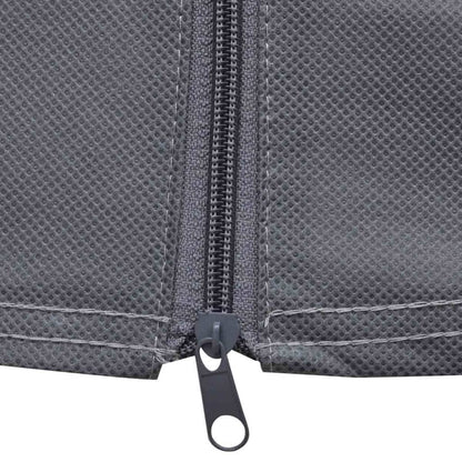 Gray caravan cover fabric panel with zipper and ring pull
