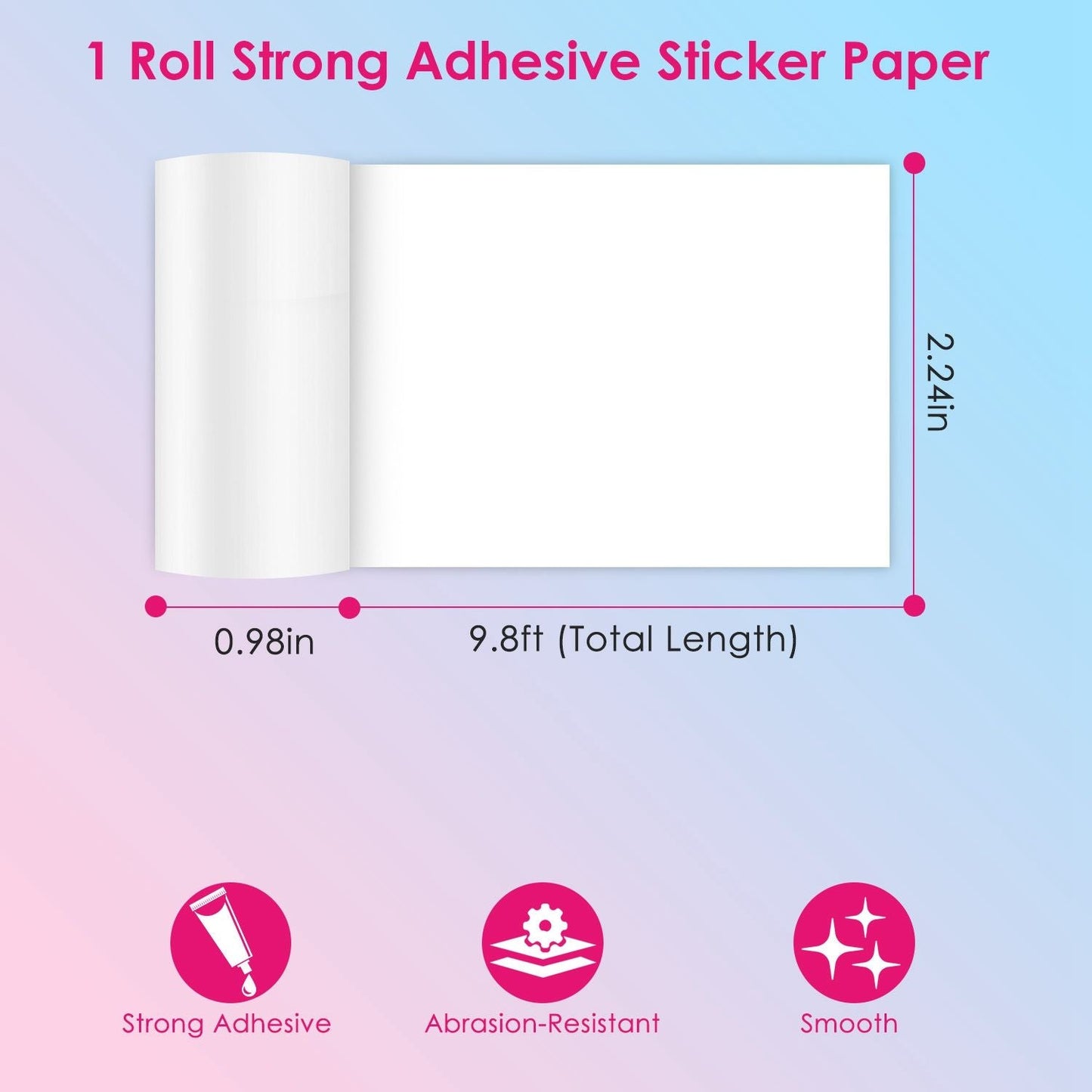 Pocket Wireless Thermal Printer Portable Mini Sticker Maker Machine Rechargeable Inkless Photo Printer for Printing Label Journal Study Notes Memo Photos