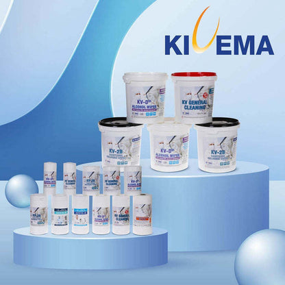 KIVEMA cleaning product containers assortment with KV labels