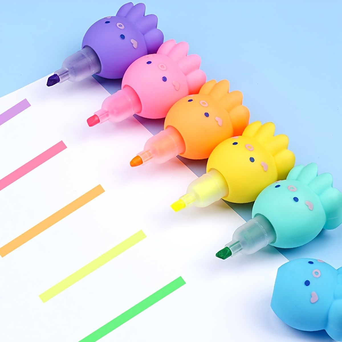 6 Colors/Box Small Octopus Shape Highlighter-3mm