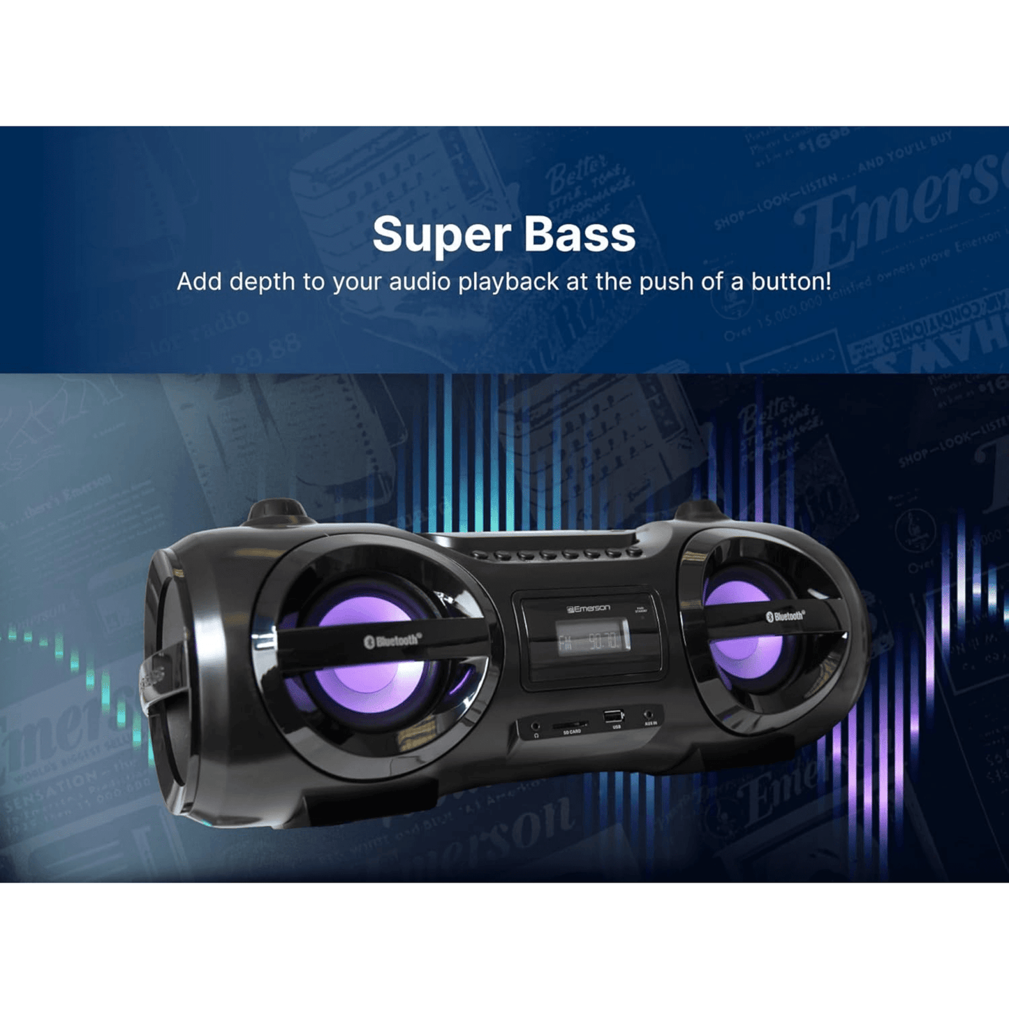 Emerson Retro Portable CD Boombox