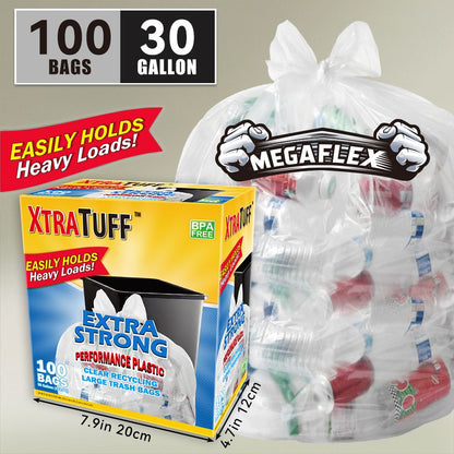 Boxs Of 100 Bags 30 Gallon White Disposable Large Trash Bags For Large Kitchen Trash Can, Hefty Ultra Strong 100 Count 113.5L Multipurpose Supplies For Industrial, Garden, Home,