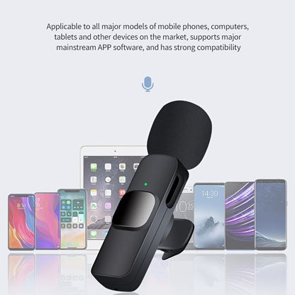 Wireless Lavalier Microphone Two In One Live Recording For Apple Android Mobile Outdoor Shooting Noise Reduction Wheat Microphone Christmas Gift For Women/Kids/Children/Men/Adults