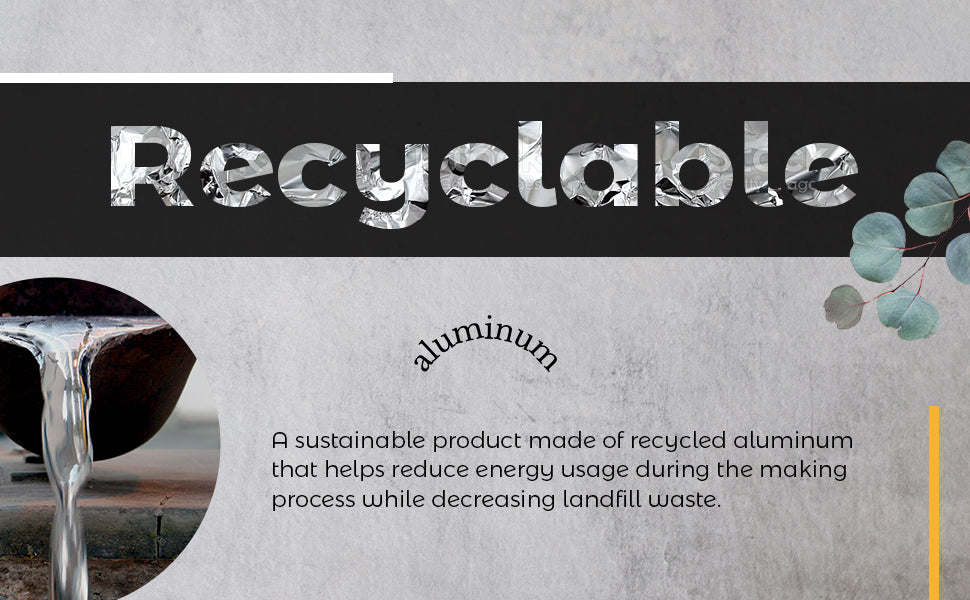 Round metal coaster made of recycled aluminum