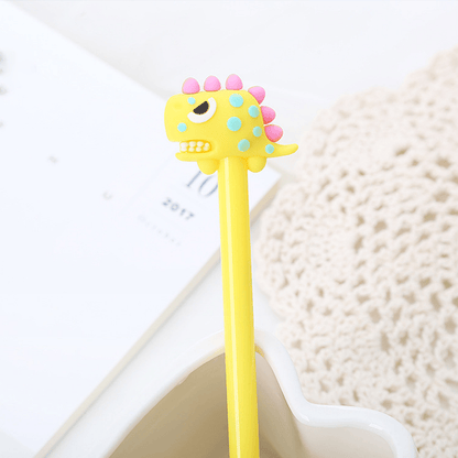 1pc/4pcs Creative Cartoon Tyrannosaurus Water Based Signature Pen Neutral Pen Gel Pen Learning Office Stationery 0.5mm Black Refill